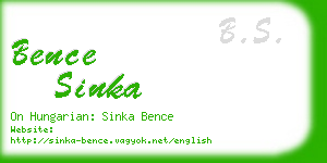 bence sinka business card